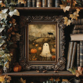 Poster Vintage Style Halloween Ghost Farmhouse Vibe 