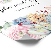 Poster Vintage Succulent Floral Welcome Mariage (Coin)