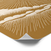 Poster Vintage Sunburst Celestial Boho Nature inspirée (Coin)