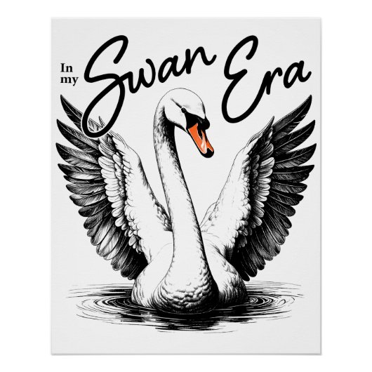 Poster vintage Swan Era Black Print (Devant)