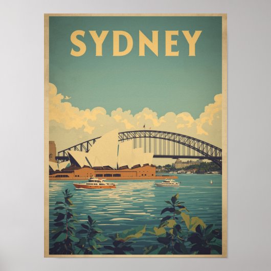 Poster Vintage Sydney Travel (Devant)