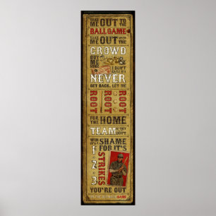 Poster Vintage Take Me Out to the Ballgame Print