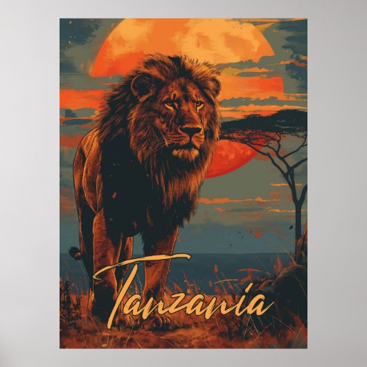 Poster Vintage Tanzanie (Devant)