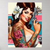 Poster Vintage Tattooed Pulp Pin-up (Devant)