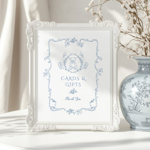 Poster Vintage Teddy ours Chinoiserie Cartes et cadeaux