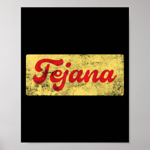 Poster Vintage Tejana Texas Chica Texan Tejana