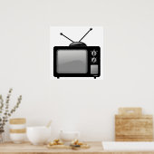 Poster Vintage télévision ancienne (Cuisine)