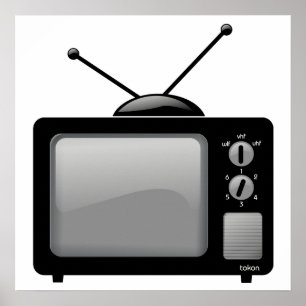 Poster Vintage télévision ancienne