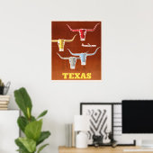 Poster vintage Texas (Bureau à domicile)
