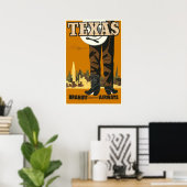 Poster vintage Texas (Bureau à domicile)