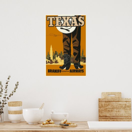 Poster vintage Texas (Cuisine)