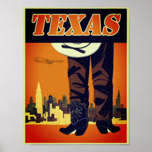 Poster vintage Texas Cowboy
