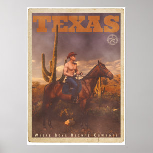 Poster vintage Texas Cowboy