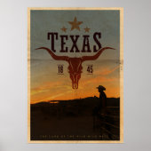 Poster vintage Texas Cowboy Travel (Devant)