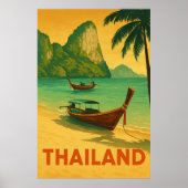 Poster Vintage Thailand Beach Paradise (Devant)