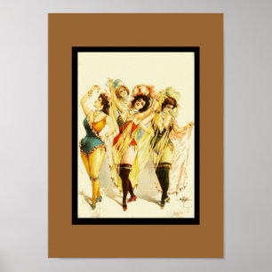 Poster Vintage Theater Dansende Meisjes