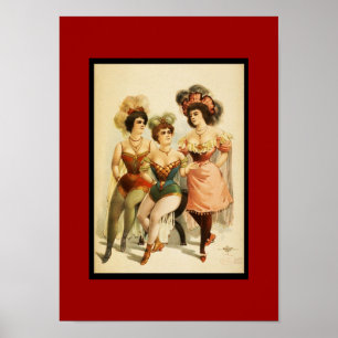 Poster Vintage Theater Drie Vrouwen