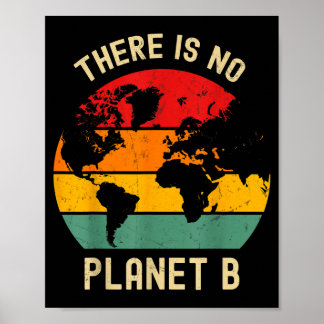 Poster Vintage There Is No Planet B Earth Day Retro