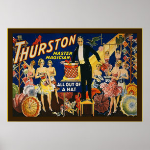 Poster Vintage Thurston, maître magicien