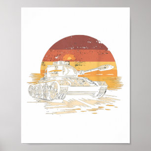 Poster Vintage Tiger Tank Guerre Mondiale Ii
