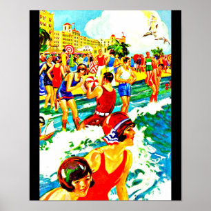 Poster-Vintage Travel Art-Beach Poster