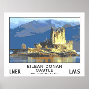 Poster Vintage Travel,Eilean Donan Castle