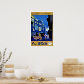 Poster Vintage travel, Inde (Cuisine)