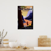 Poster Vintage Travel Pacific Northwest (Keuken)