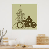 Poster Vintage Triumph Riding (Cuisine)