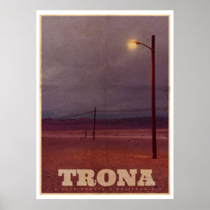 Poster vintage Trona USA Street Light Travel