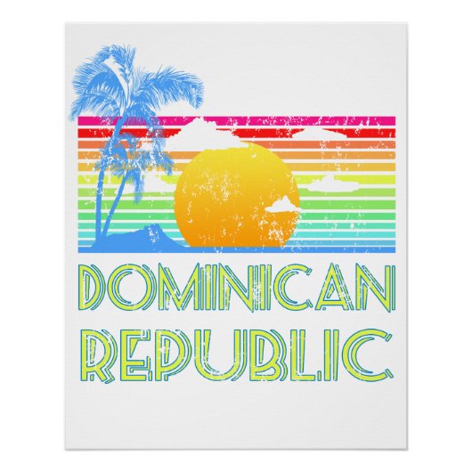 Poster Vintage Tropical Dominican Republic (Devant)