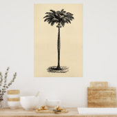 Poster Vintage Tropical Island Palm Tree Modèle vierge (Cuisine)