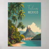 Poster Vintage Tulum Mexico Travel (Devant)