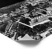 Poster Vintage Turquie Istanbul bleu mosquée vue d'ensemb (Coin)