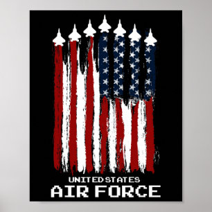 Poster Vintage US Air Force vétérans Usa American Flag 4t