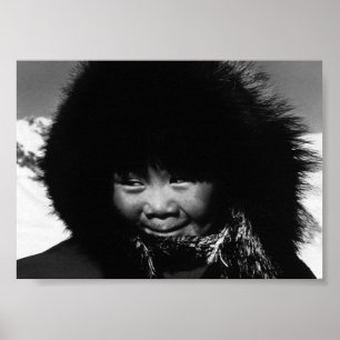 Poster Vintage USA Alaska eskimo child