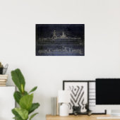 Poster Vintage USS Arizona Blueprints (Bureau à domicile)