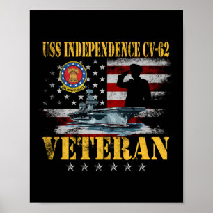 Poster Vintage Uss Independence Cv-62 Avion Carrier Fl