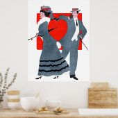 Poster Vintage Valentine Couple (Cuisine)