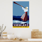 Poster Vintage Varmland Suède Voyage (Cuisine)