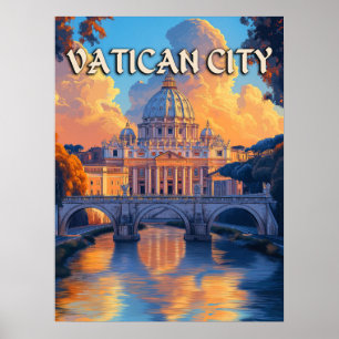 Poster Vintage Vatican City Travel