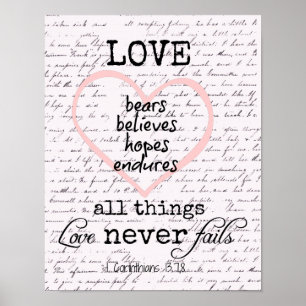 Poster Vintage Verse de la Bible d'amour