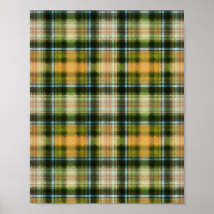 Poster Vintage vert orange St Patrick plaid motif
