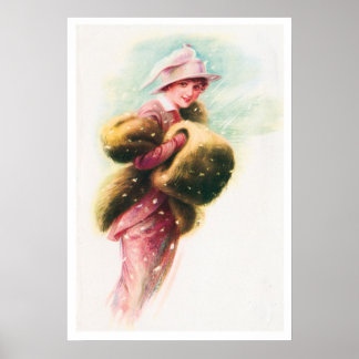 Poster vintage Victorian Elegant Lady Art