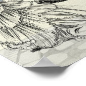 Poster Vintage Victorienne Élégante Dame En Bleu (Coin)