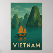 Poster Vintage Vietnam Scenic Lake (Devant)