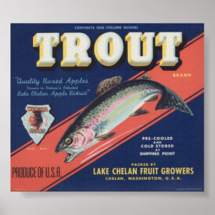 Poster Vintage Vieux Étiquettes de la pomme Fruit