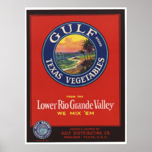 Poster Vintage Vieux légumes Étiquettes Crate