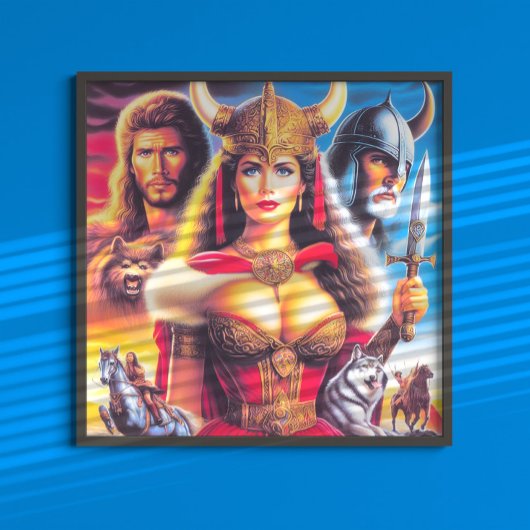 Poster Vintage Viking Warrior Woman