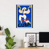 Poster Vintage - Visiter Cuba (Bureau à domicile)